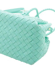 Pre-Loved Andiamo Handbag Intrecciato Leather Mini with Gold Hardware, Mint Green
