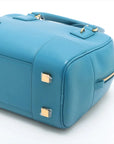 Pre-Loved Amazona Handbag Leather Small with Gold Hardware, Blue