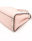 Pre-Loved Peekaboo Selleria Handbag Leather Mini with Silver Hardware, Pink