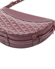 Pre-Loved Belvédère Crossbody Bag Goyardine Coated Canvas PM with Silver Hardware, Burgundy