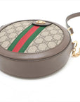 Pre-Loved Ophidia Round Mini Crossbody Bag Monogram Coated Canvas Mini with Gold Hardware, Beige Ebony