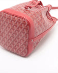 Pre-Loved Petit Flot Bucket Bag Goyardine Coated Canvas Small with Silver Hardware, Red