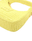 Pre-Loved Wander Hobo Shoulder Bag Raffia Mini with Gold Hardware, Yellow