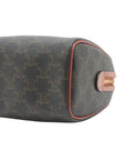 Pre-Loved Boston Triomphe Handbag Triomphe Coated Canvas Small with Gold Hardware, Brown