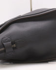 Pre-Loved Luggage Tote Leather Mini with Silver Hardware, Black