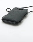 Pre-Loved Phone Pouch Crossbody Bag Monogram Leather with Black Hardware, Black