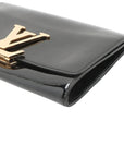 Pre-Loved Louise Clutch Patent Leather with Gold Hardware, Black