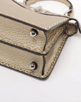 Pre-Loved Peekaboo Handbag Leather Mini with Silver Hardware, Gold
