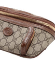 Pre-Loved GG Supreme Belt Bag Monogram Coated Canvas with Gold Hardware, Beige and Ebony