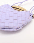 Pre-Loved Sardine Crossbody Bag Intrecciato Leather Mini with Gold Hardware, Lilac