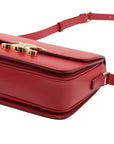 Pre-Loved Triomphe Shoulder Bag Leather Teen with Gold Hardware, Red