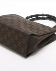 Pre-Loved Bamboo Tote Monogram Canvas with Silver Hardware, Brown