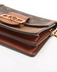 Pre-Loved Dauphine Crossbody Bag Monogram Coated Canvas Mini with Gold Hardware, Brown