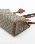 Pre-Loved Padlock Tote Monogram Coated Canvas Small with Gold Hardware, Beige Ebony
