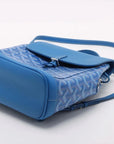 Pre-Loved Alpin Mini Backpack Goyardine Coated Canvas Mini with Silver Hardware, Blue
