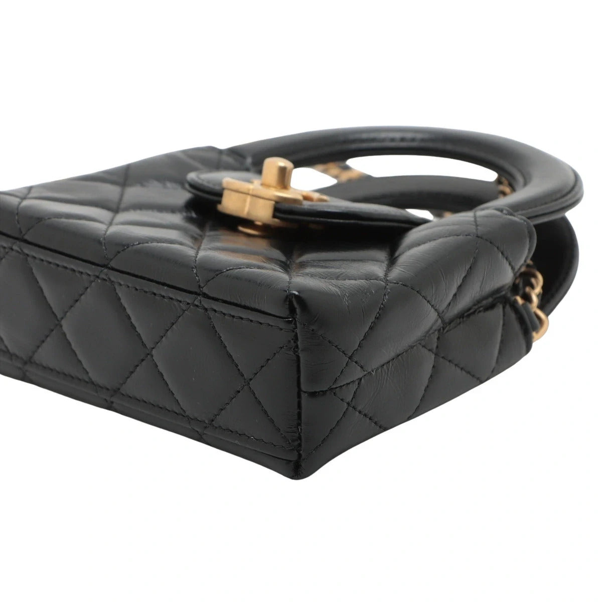 Pre-Loved Kelly Shopping Bag Handbag Quilted Leather Nano with