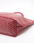 Pre-Loved Saint Louis Tote Chevron Coated Canvas GM with Gold Hardware, Red