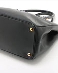 Pre-Loved Galleria Double Zip Tote Leather Medium with Gold Hardware, Black