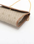 Pre-Loved Honeycomb Chain Bag Crossbody Bag Coated Canvas with Gold Hardware, Beige