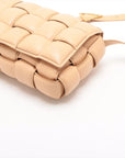 Pre-Loved Padded Cassette Crossbody Bag Intrecciato Leather with Gold Hardware, Beige