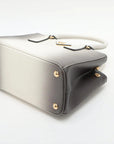 Pre-Loved Galleria Handbag Leather Small with Gold Hardware, Gradient Grey/White