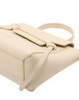 Pre-Loved Belt Bag Handbag Leather Micro with Gold Hardware, Cream