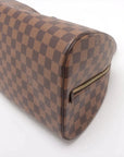 Pre-Loved Ribera MM Handbag Damier Coated Canvas MM with Gold Hardware, Brown