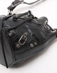 Pre-Loved Le Cagole Bucket Bucket Bag Leather XS with Aged Silver Hardware, Black