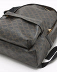 Pre-Loved Triomphe Backpack Triomphe Coated Canvas with Gold Hardware, Brown
