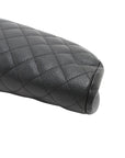 Pre-Loved Timeless Clutch Clutch Quilted Leather with Silver Hardware, Black