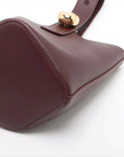 Pre-Loved Pebble Bucket Bag Bucket Bag Leather Mini with Gold Hardware, Burgundy