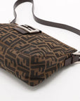 Pre-Loved Mamma Baguette Shoulder Bag Zucca Coated Canvas with Silver Hardware, Brown