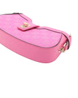 Pre-Loved Moon Side GG Mini Shoulder Bag Monogram Coated Canvas Mini with Gold Hardware, Pink