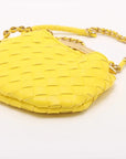 Pre-Loved Sardine Mini Shoulder Bag Intrecciato Leather Mini with Gold Hardware, Yellow