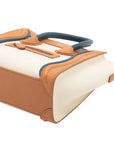 Pre-Loved Luggage Handbag Leather Nano with Silver Hardware, Cream Multicolor