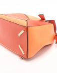 Pre-Loved Puzzle Handbag Colorblock Leather Medium with Gold Hardware, Orange