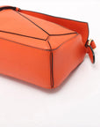 Pre-Loved Puzzle Handbag Leather Mini with Gold Hardware, Orange