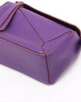 Pre-Loved Puzzle Crossbody Bag Leather Mini with Silver Hardware, Purple