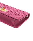 Pre-Loved Matelassé Wallet on Chain Crossbody Bag Quilted Leather Small with Gold Hardware, Pink