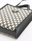 Pre-Loved Triomphe Vertical Cabas Tote Triomphe Coated Canvas Small with Gold Hardware, Beige and Black