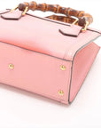 Pre-Loved Diana Bamboo Tote Leather Mini with Gold Hardware, Pink