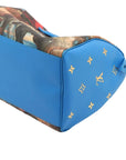 Pre-Loved Speedy Masters Rubens Handbag Printed Coated Canvas 30 with Gold Hardware, Blue Multicolor