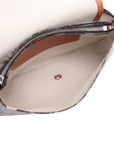 Pre-Loved Plumet Crossbody Bag Goyardine Chevron Coated Canvas with Silver Hardware, Black and Tan