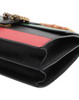 Pre-Loved Dionysus Bamboo Top Handle Handbag Leather Medium with Aged Gold Hardware, Black, Green, Red