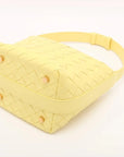 Pre-Loved Wallace Shoulder Bag Intrecciato Leather Small with Gold Hardware, Yellow