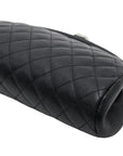 Pre-Loved Timeless Clutch Quilted Leather with Silver Hardware, Black