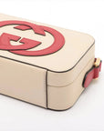 Pre-Loved Interlocking G Crossbody Bag Leather Mini with Gold Hardware, Cream