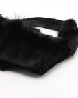 Pre-Loved Mamma Baguette Shoulder Bag Fur with Silver Hardware, Black