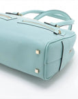 Pre-Loved Boston Handbag Microguccissima Leather Small with Gold Hardware, Light Blue