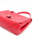 Pre-Loved Lockme II Handbag Leather with Silver Hardware, Red
